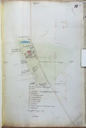 Ms 255171 fol. 88 Map of the Village of Belchamp St. Paul, 1576